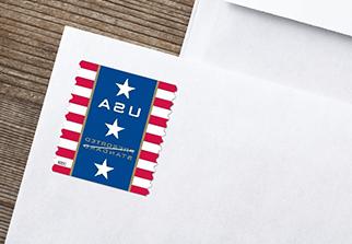 信封上已盖销的邮票图像